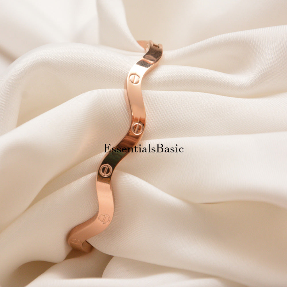 Zig Zag Bangle ( Rose Gold )