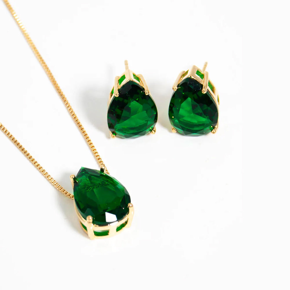 Emerald Tear Drop Set