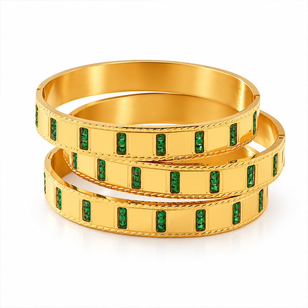 Emerald Golden Grace Bangle