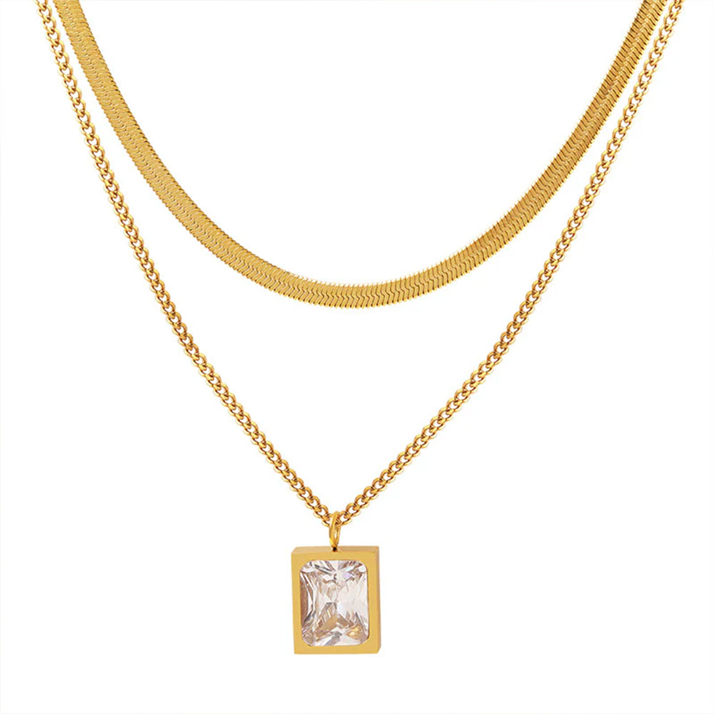 Layered Zircon Necklace