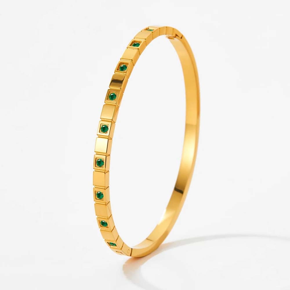 Elysian Cube Bangle( Green)