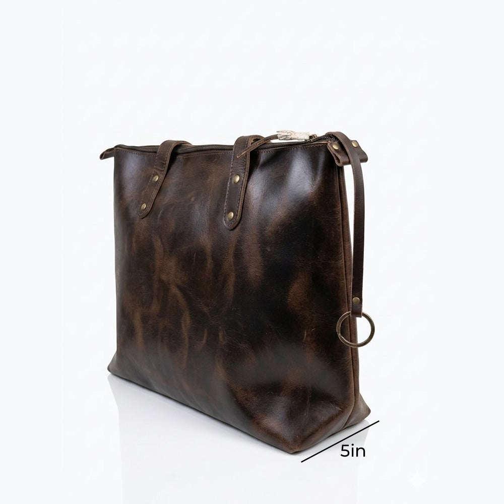 Handcrafted Full-Grain Leather Tote Bag