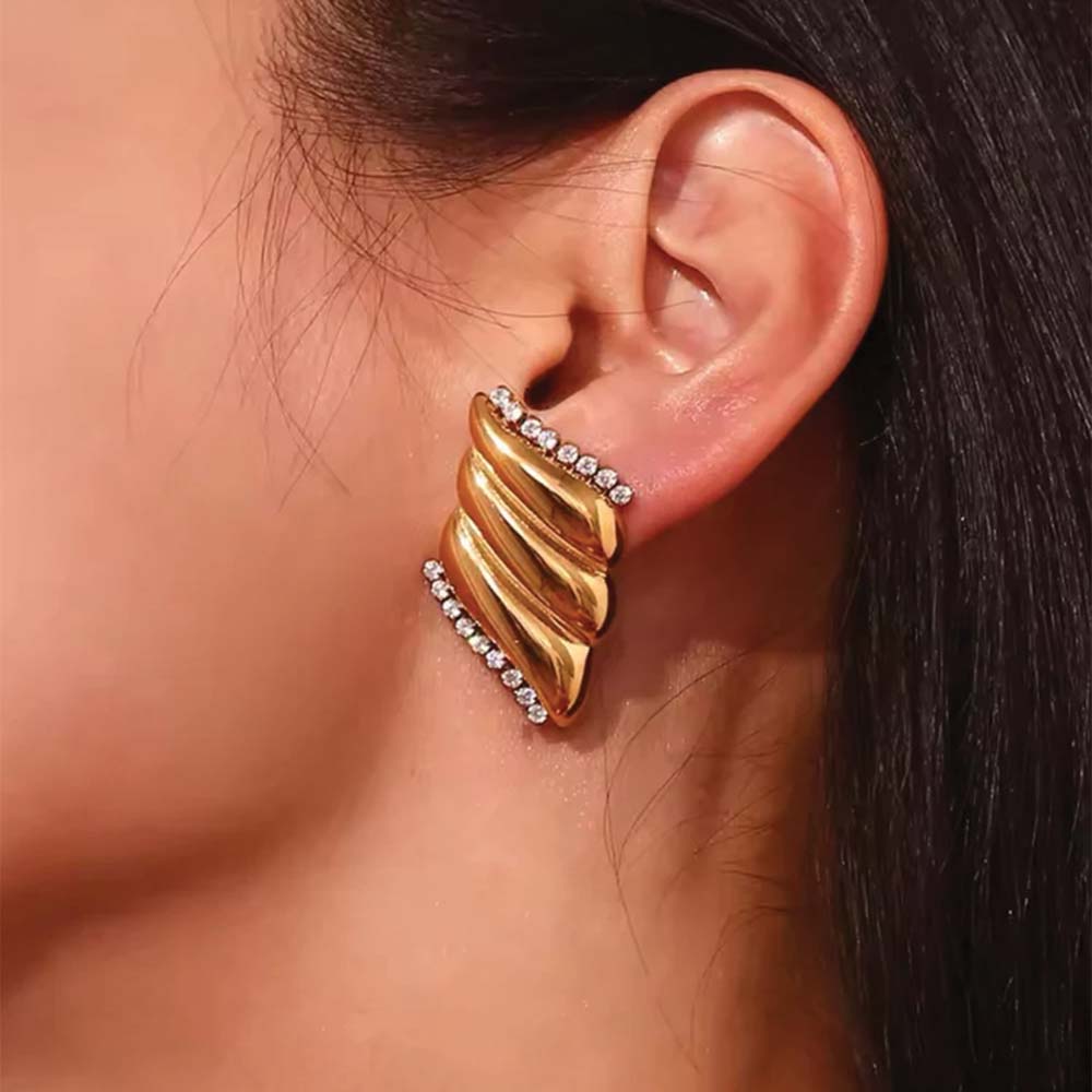 Croissant Zircon Earings