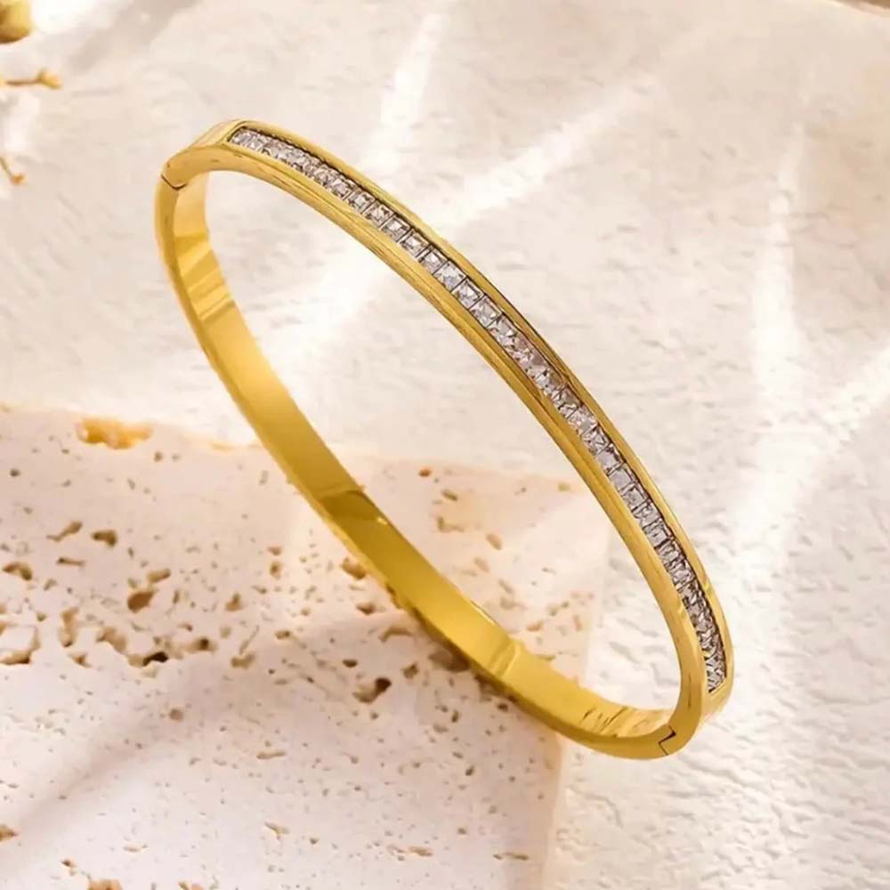 Sleek Crystal Studed Bangle