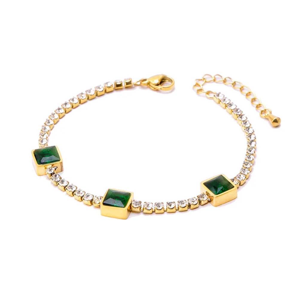 Green Cubic Zirconia Tennis Bracelet