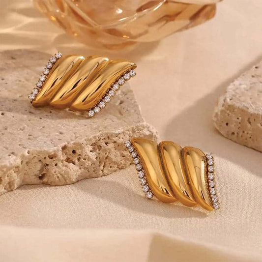 Croissant Zircon Earings