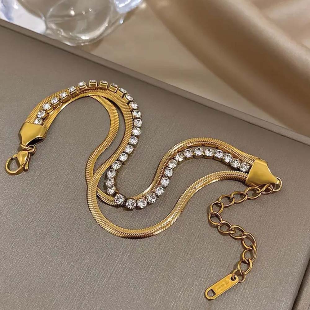 Crystal multi-layered snake bracelet