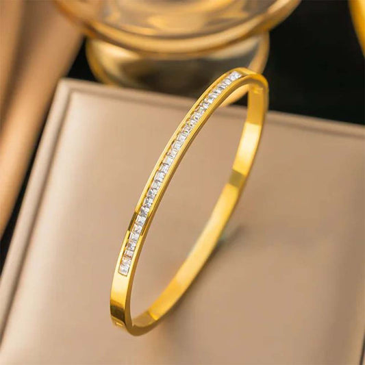 Sleek Crystal Studed Bangle