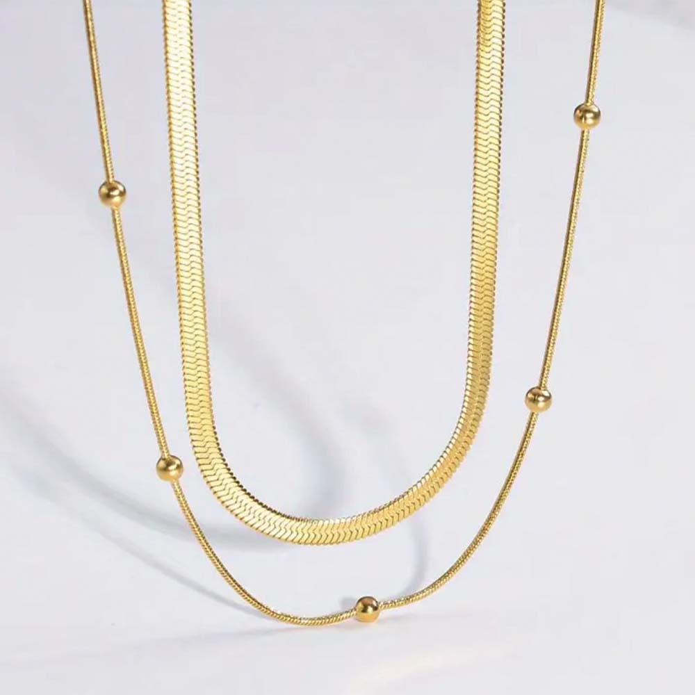 Layered Bead Snake Necklace