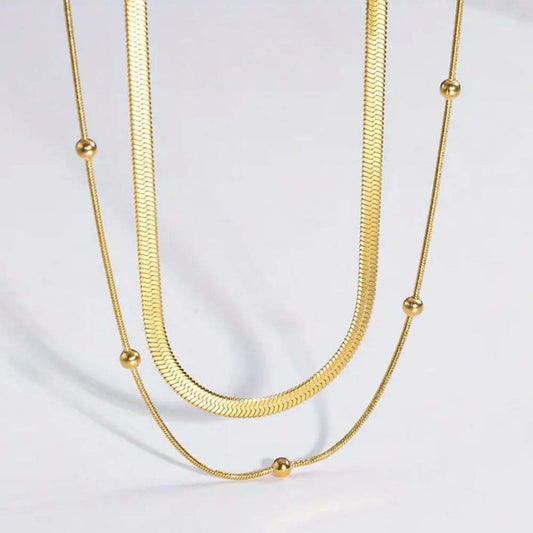 Layered Bead Snake Necklace
