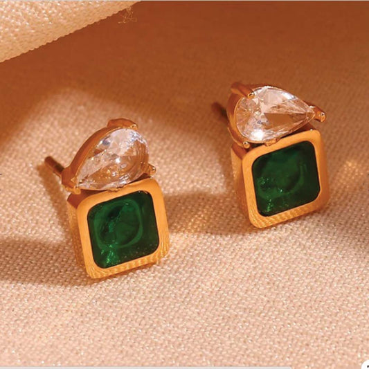 Gemstone Drop Studs