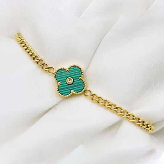 Single Motive Clover Bracelet - Green