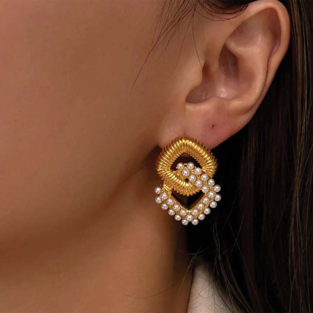 Pearl Twist Hoops