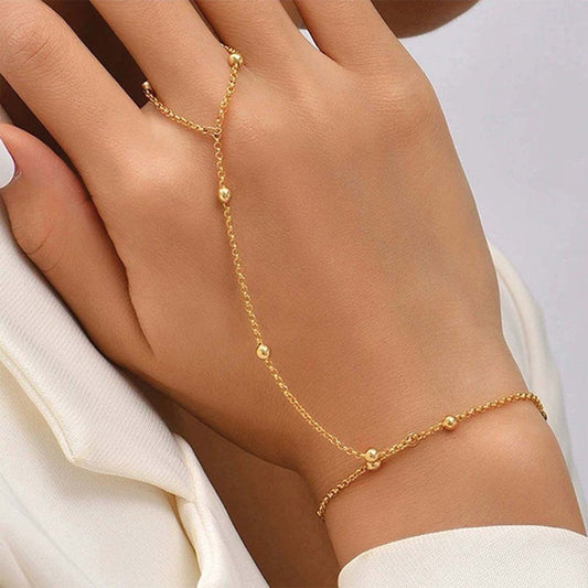 Bead Chain Linked Ring & Bracelet