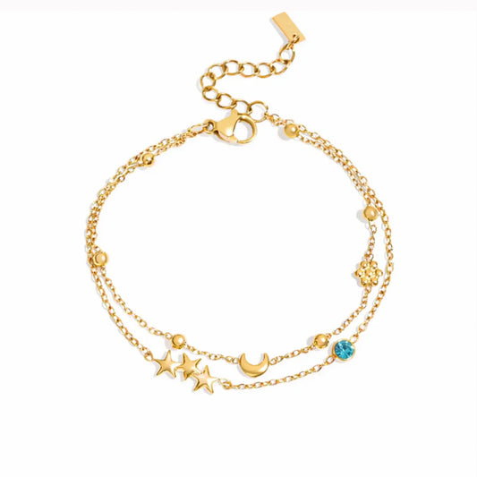 Blue Crystal Charm Bracelet