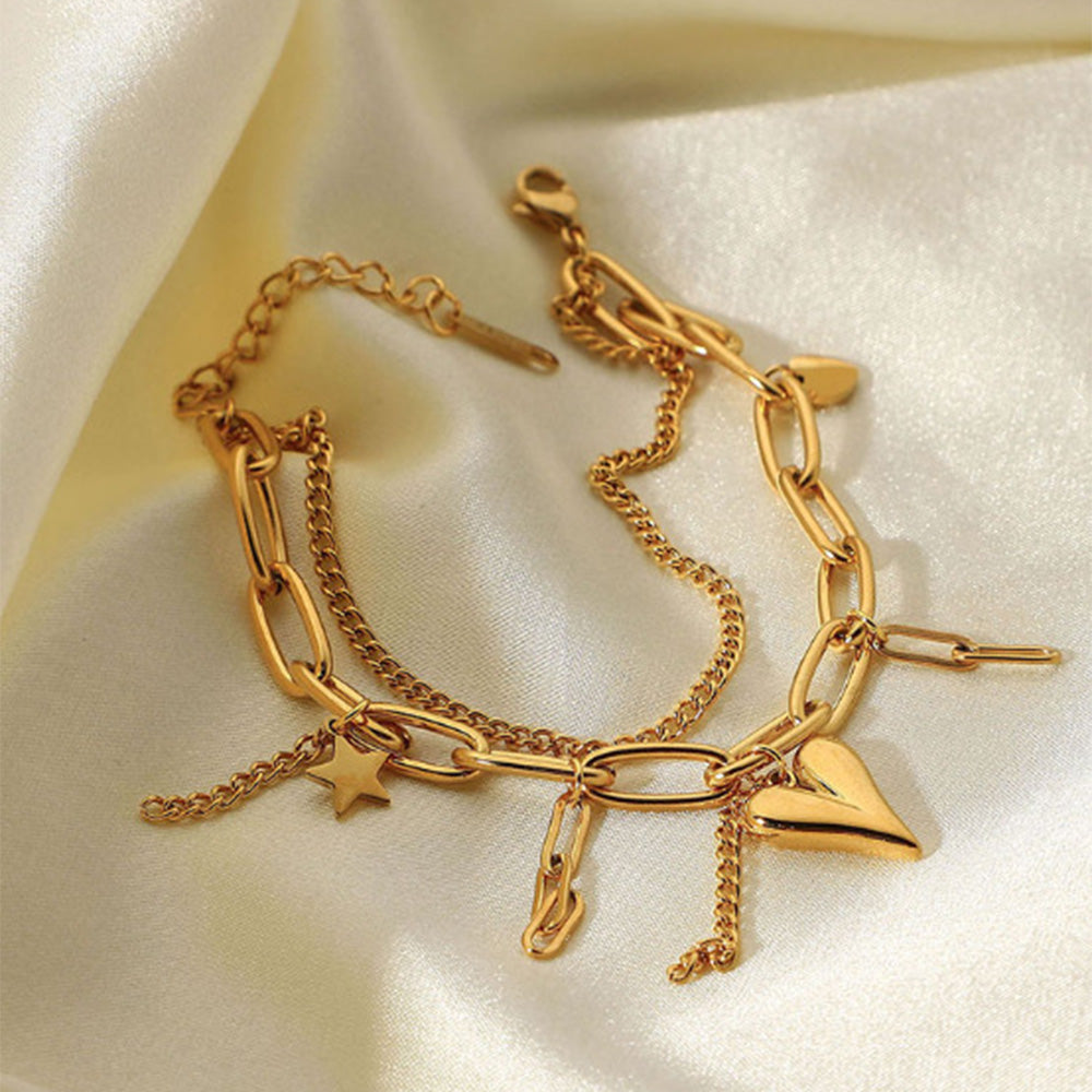 Chunky Layered Hearty Bracelet