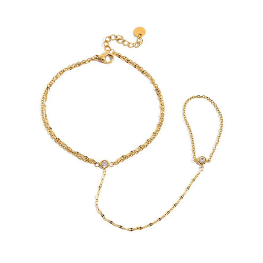 Crystal Chain Finger Bracelet