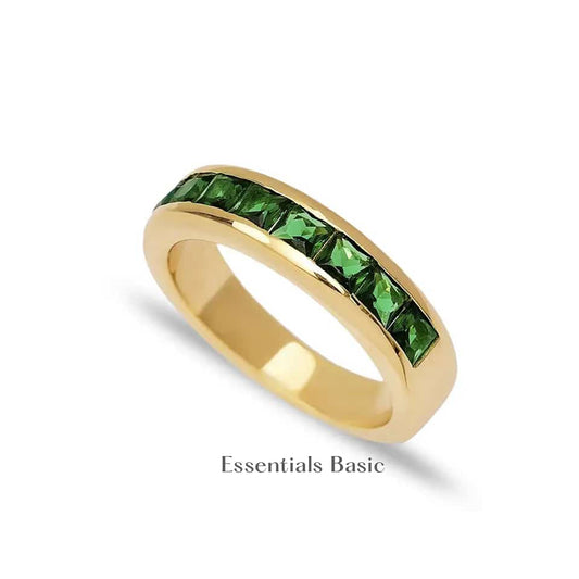 Cubic Emerald Ring