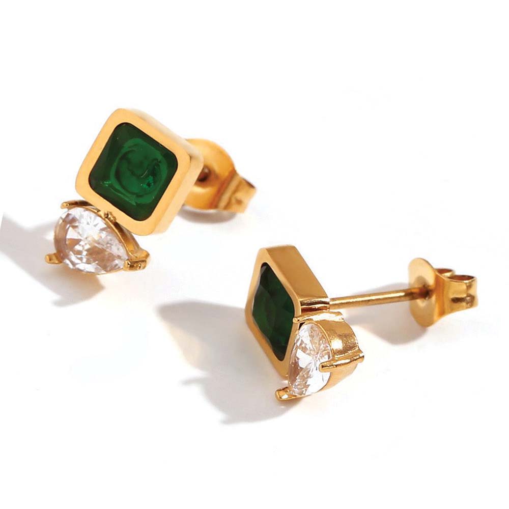 Gemstone Drop Studs
