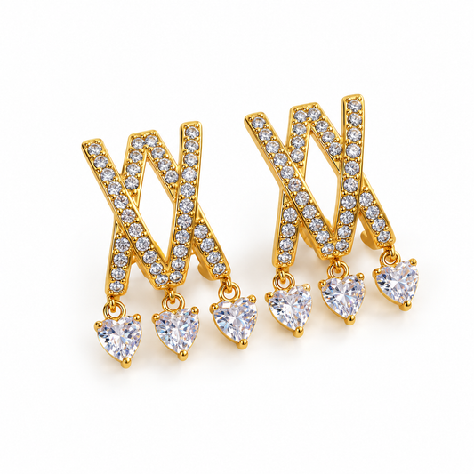 Xora Heart Drops Earings