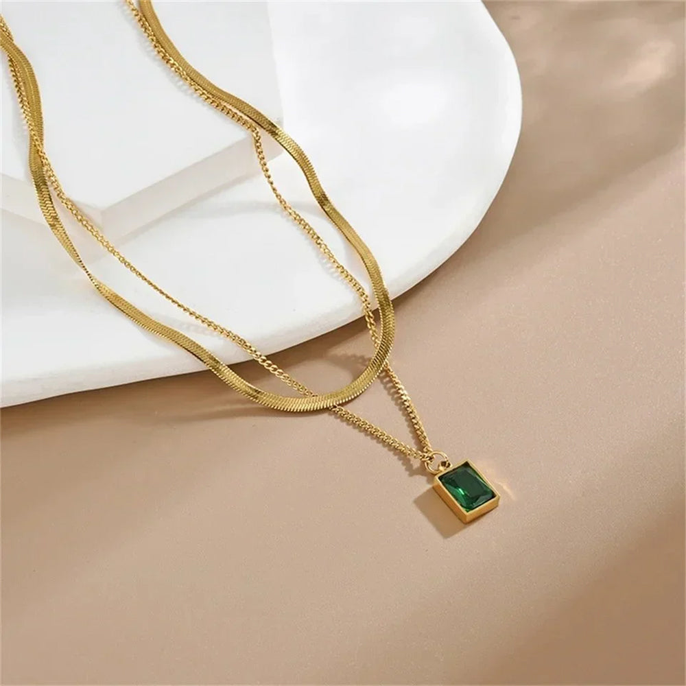 Layered Emerald Necklace