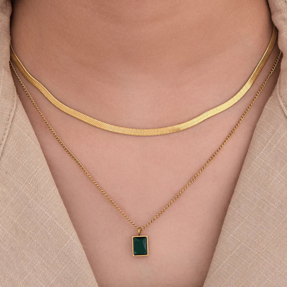 Layered Emerald Necklace