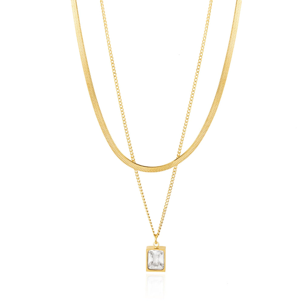 Layered Zircon Necklace