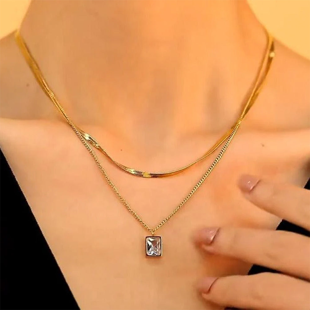 Layered Zircon Necklace
