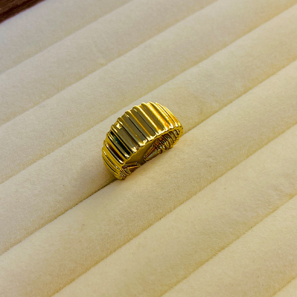 Linear Stripes Adjustable Ring