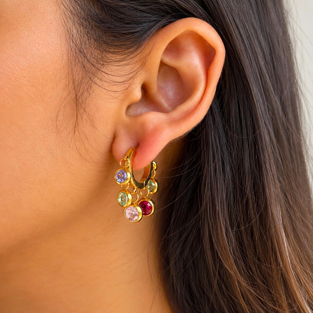 Multi Gem Hoops