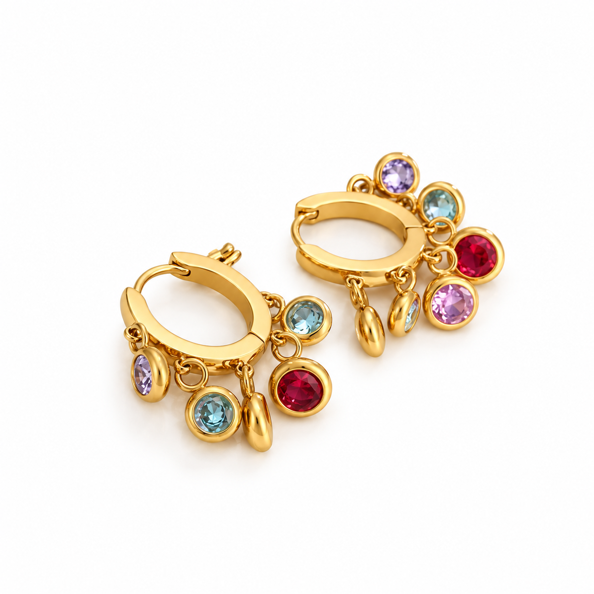 Multi Gem Hoops