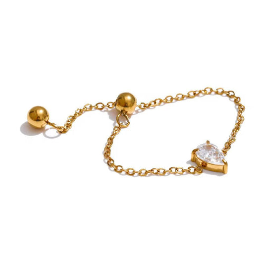 Pear-cut Adjustable Ring