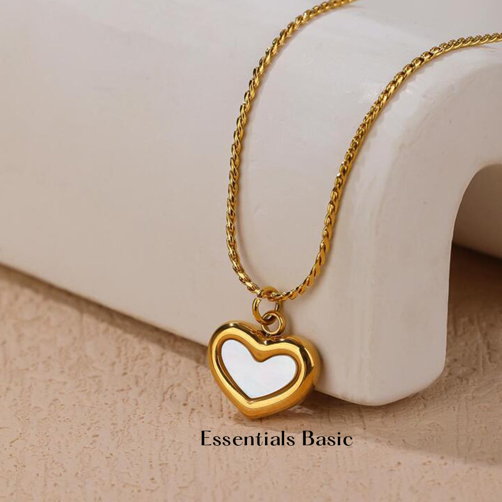Shell White Heart Pendant