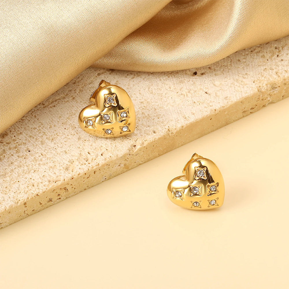 Starry Heart Studs