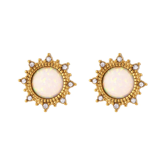 Sun Opal Studs
