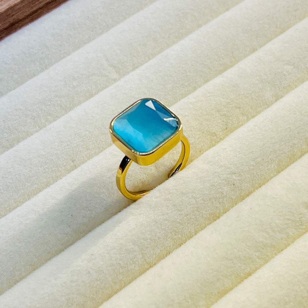 Turquoise Signet Adjustable Ring