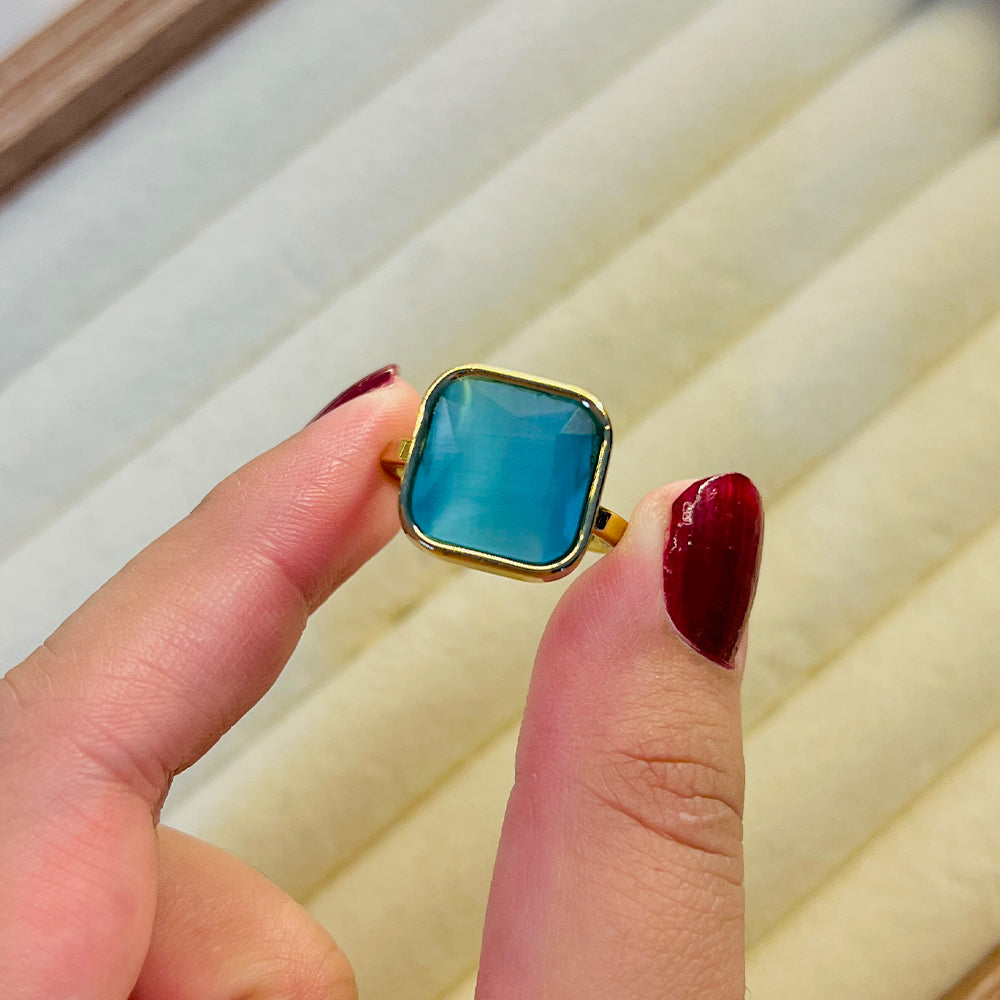 Turquoise Signet Adjustable Ring