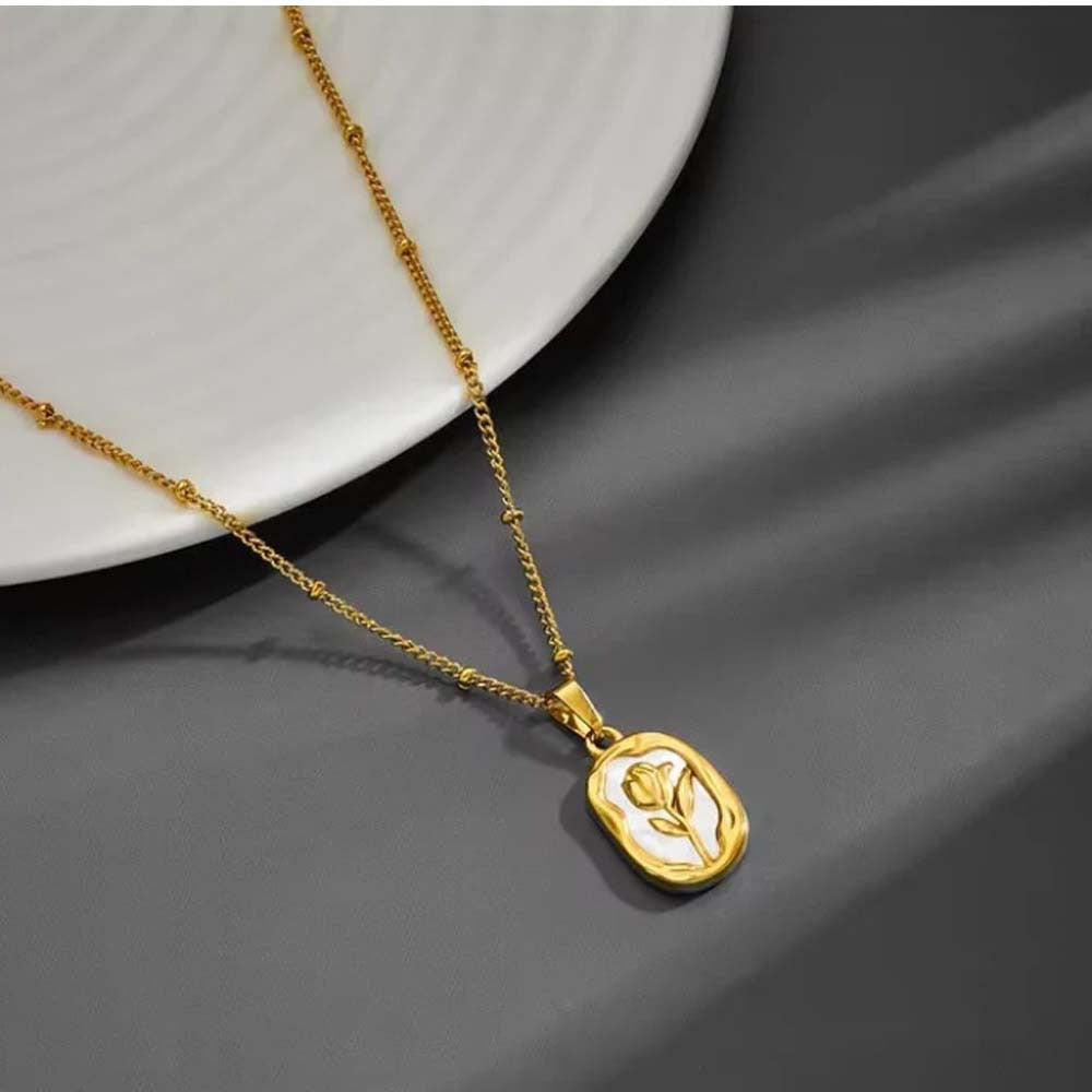 Rose Flower Embossed Pendant