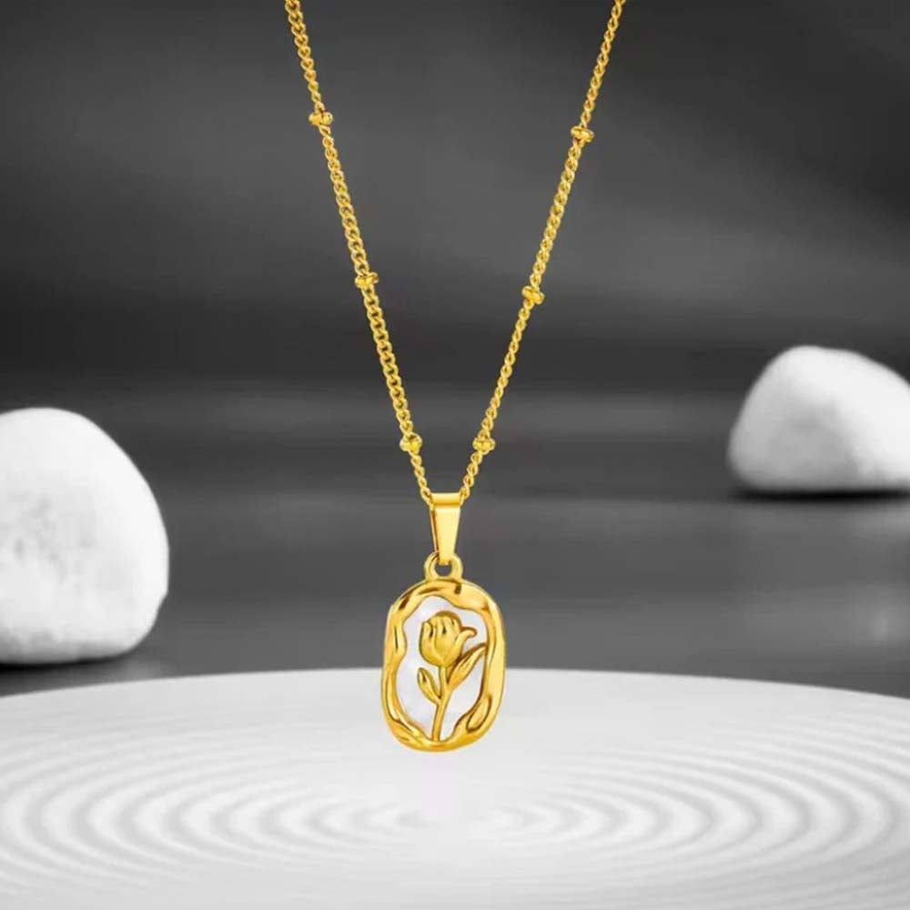Rose Flower Embossed Pendant