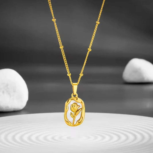 Rose Flower Embossed Pendant