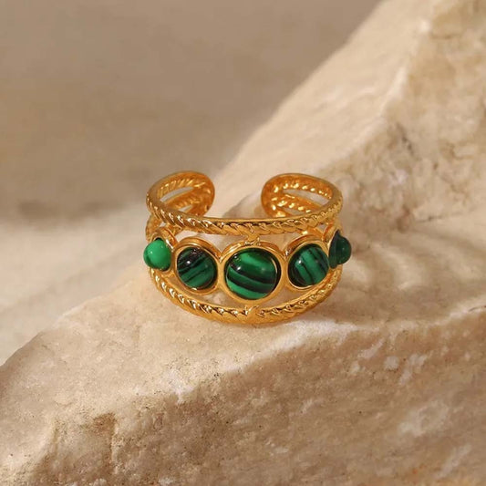 Malachite Statement Ring