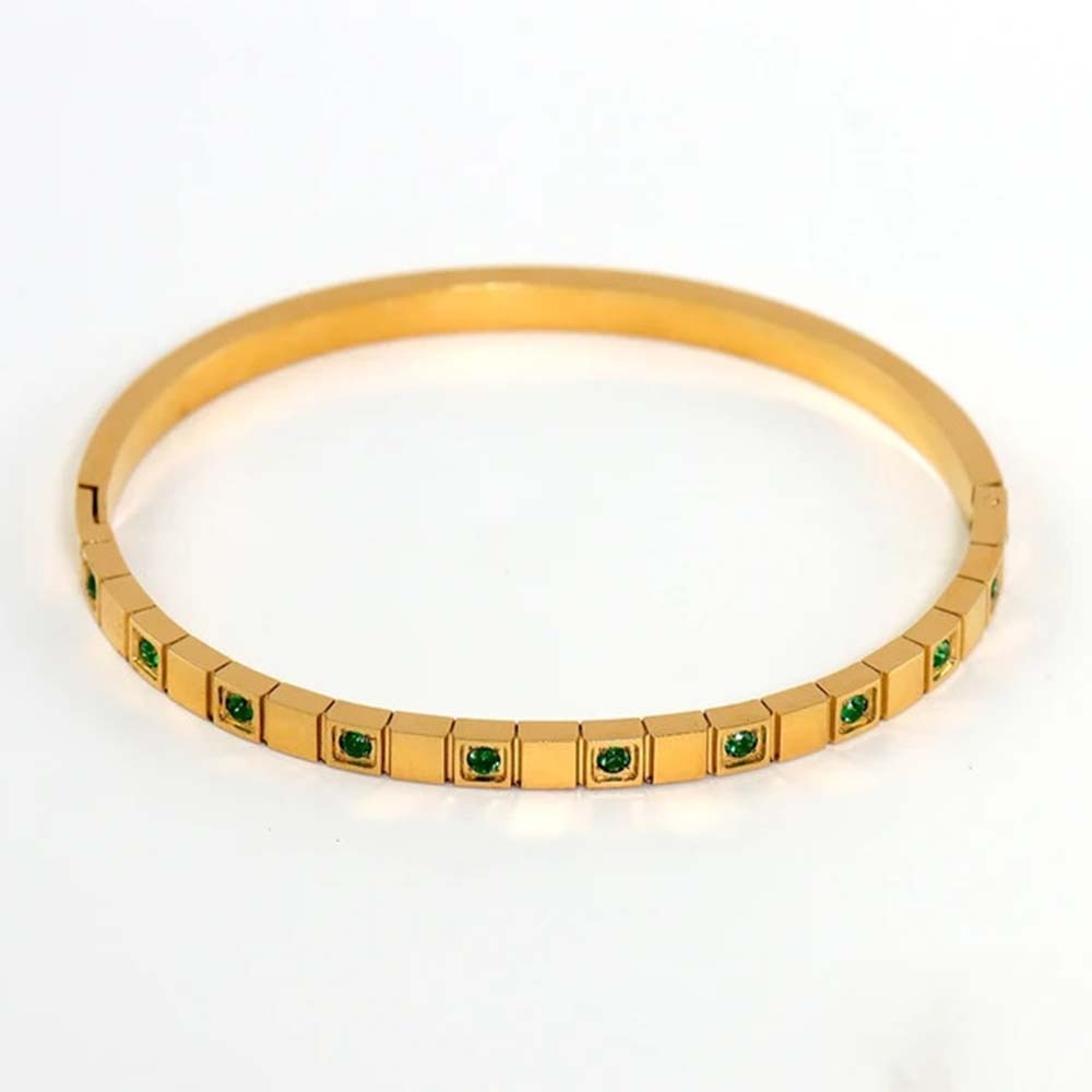 Elysian Cube Bangle( Green)