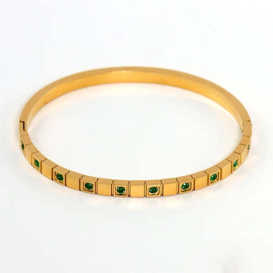Elysian Cube Bangle( Green)