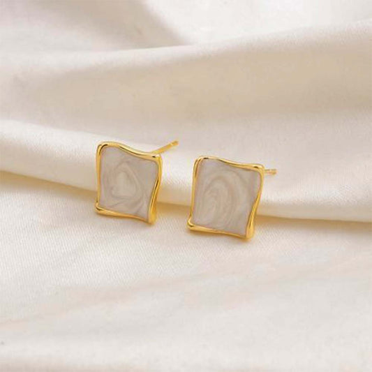 Square Marble studs