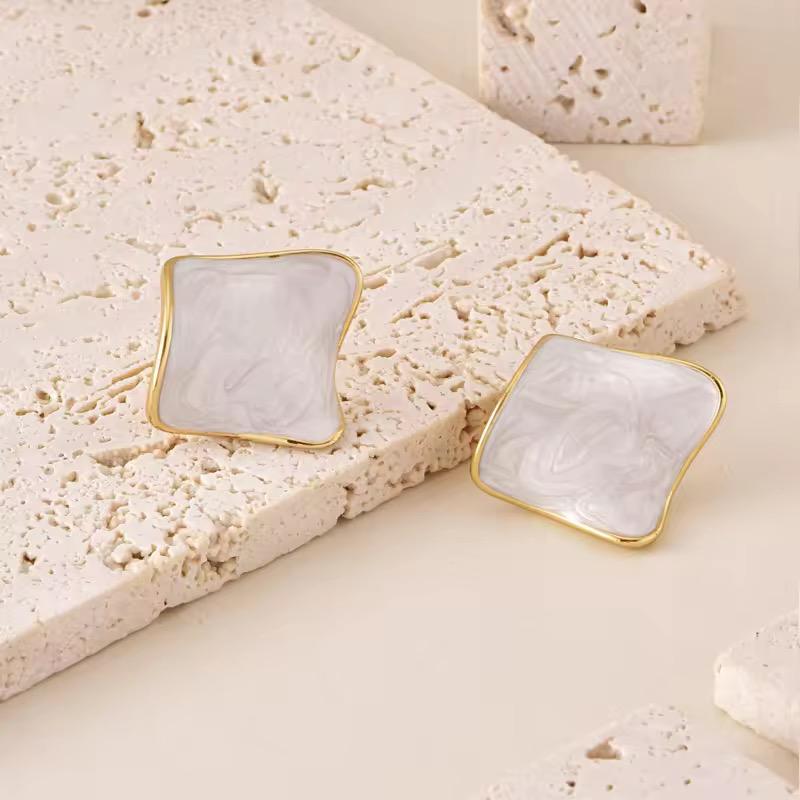 Square Marble studs