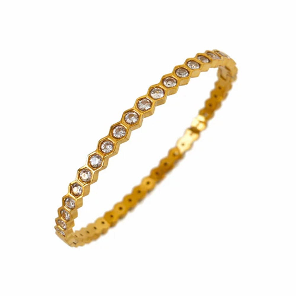 Hexagon Zircon Bangle