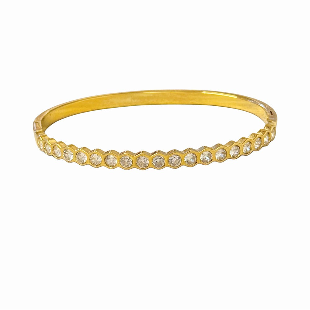 Hexagon Zircon Bangle