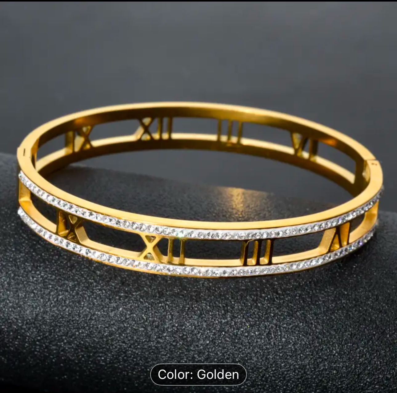 Hollow Roman Charm Bangle