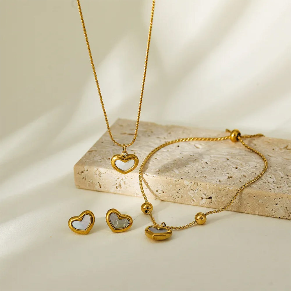 White Shell Heart Set