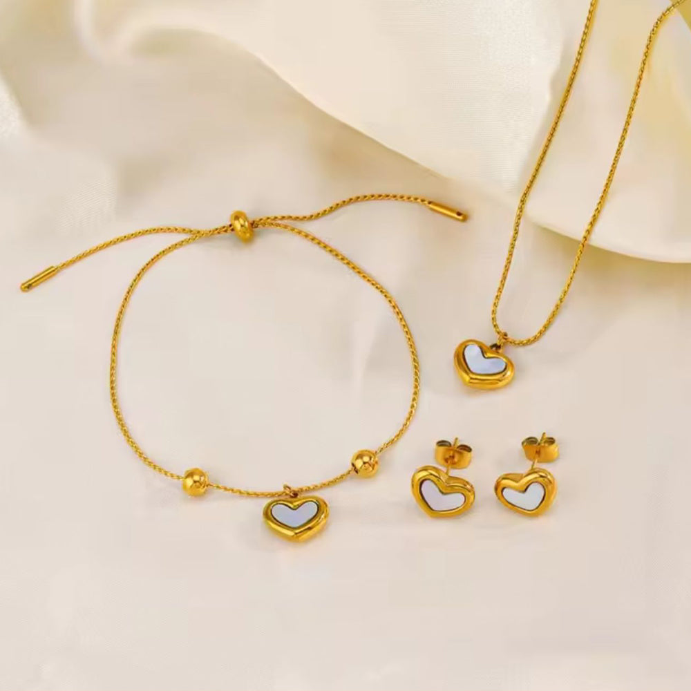 White Shell Heart Set